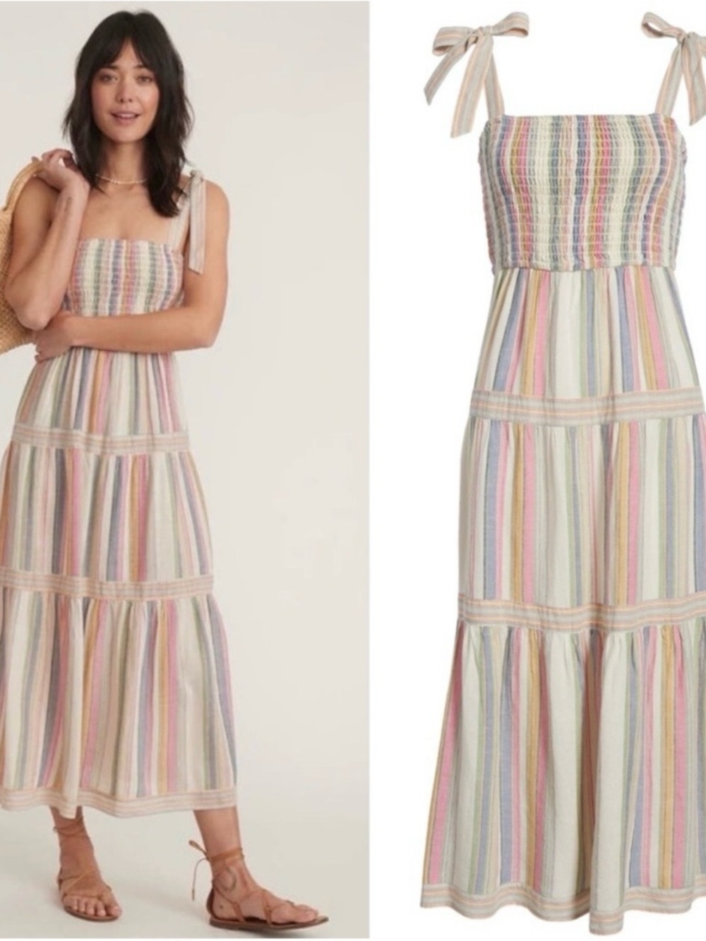 Good condition- Marine Layer Women's Selene
Tiered Striped Maxi Dress.